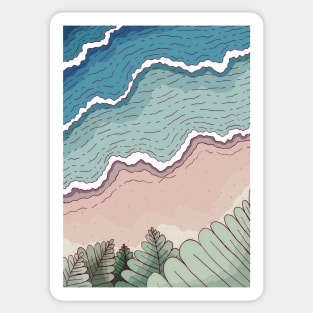The beach and sea Sticker